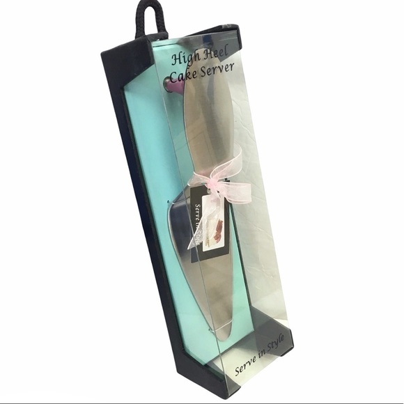 WILD EYE DESIGNS Cake Server Pink High Heel Stainless Steel Metal Magnetic NWT - Picture 9 of 9